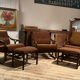 Vintage 70s velvet rattan set.