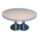 Ligne Roset table in glossy white lacquer, chrome legs, 2 extensions.