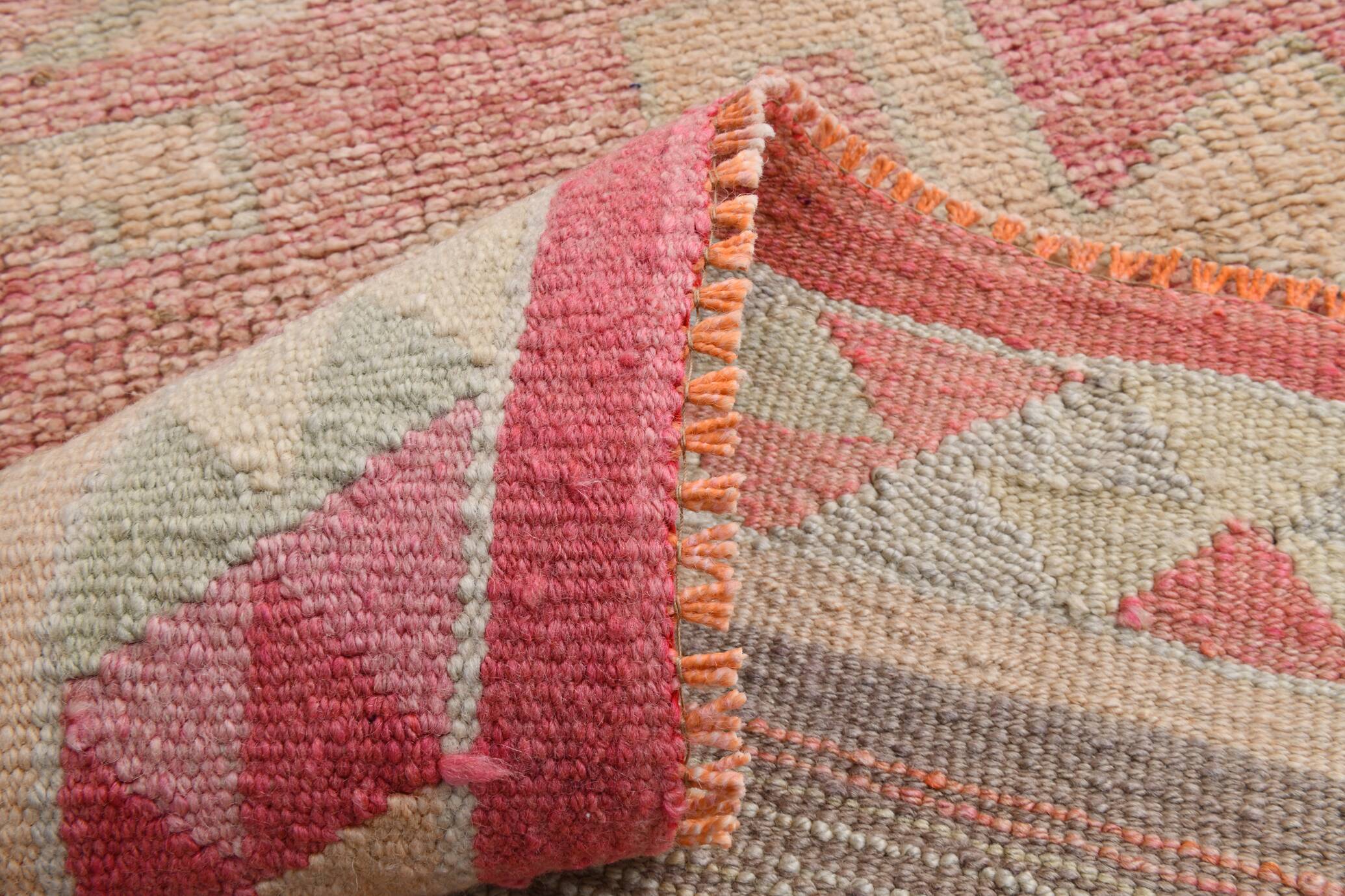 3x10 Soft Pink Turkish Vintage Runner Rug, 97x324Cm