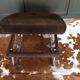 Velvet pouf adjustable footrest