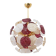 Murano Glass and Brass Sputnik Chandelier Cherry Red, White and Champagne