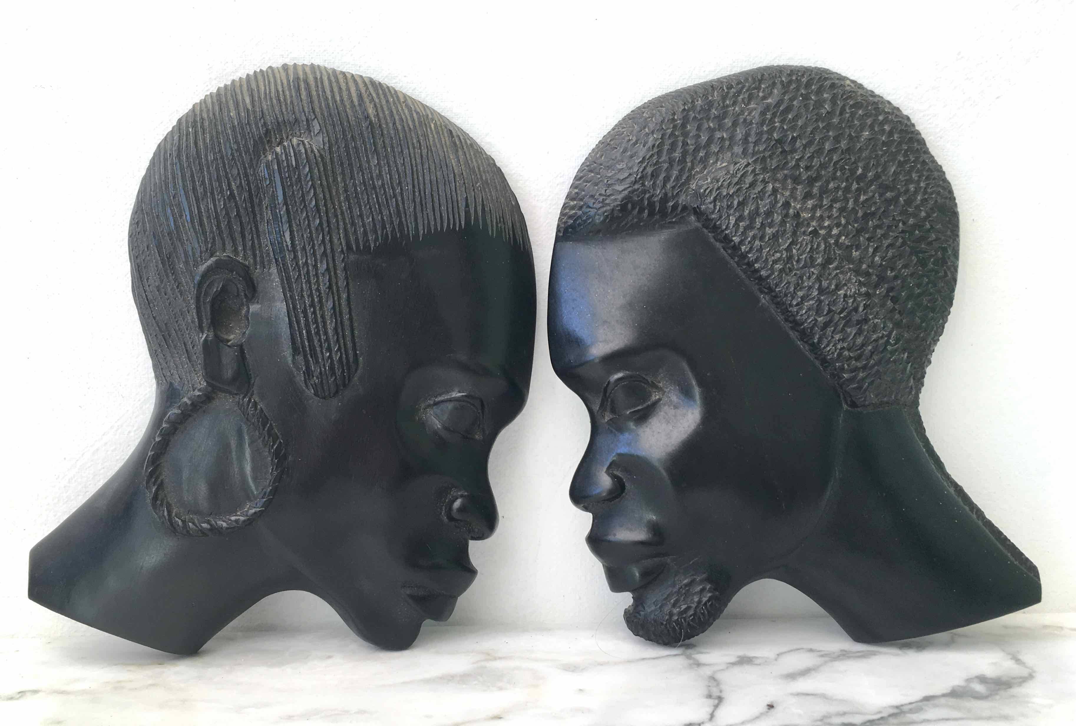Sculptures profils africains en ébène