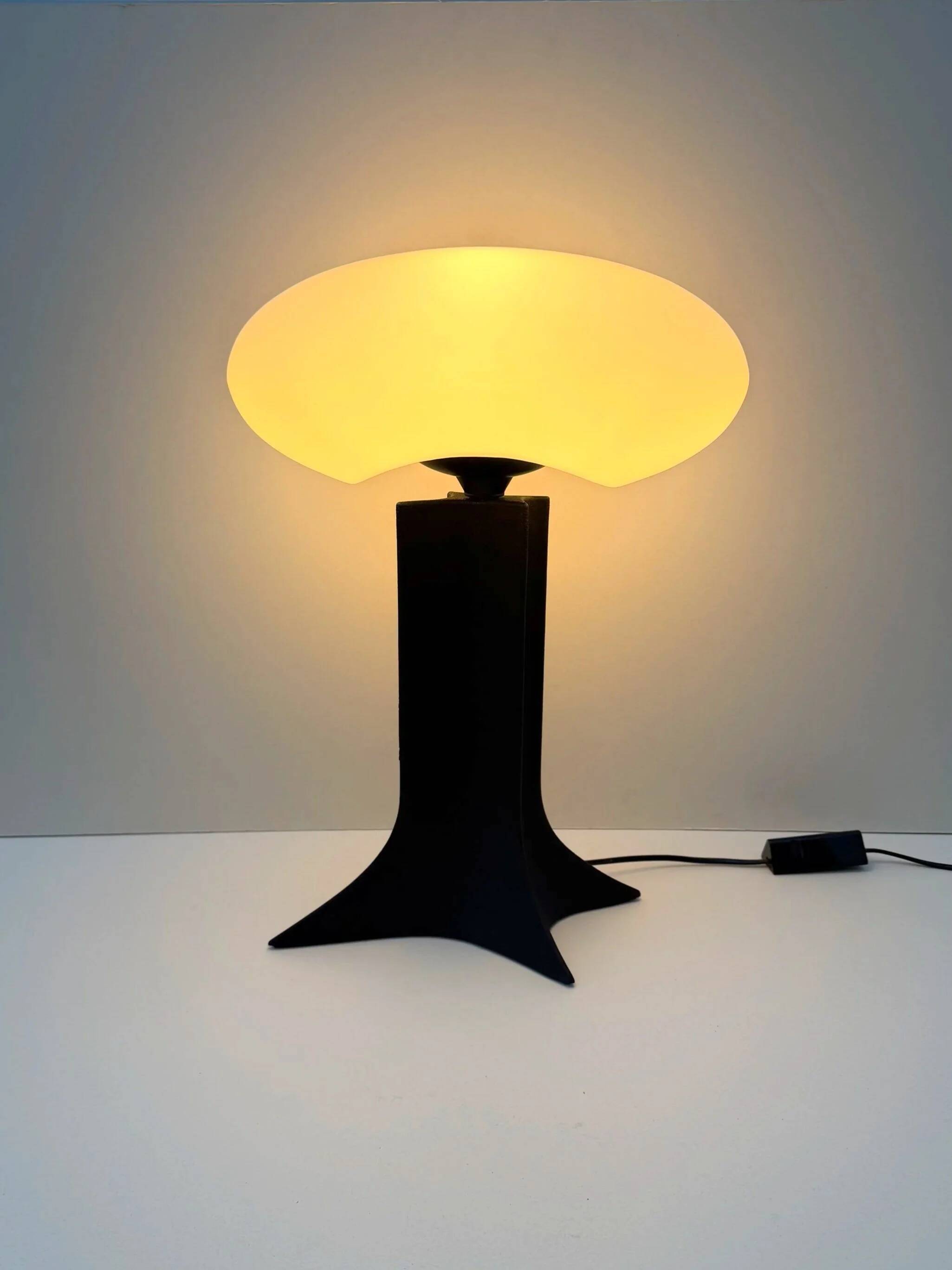 Lampe "mikos" de diego chilo pour sirrah en plastique et opaline, 1992