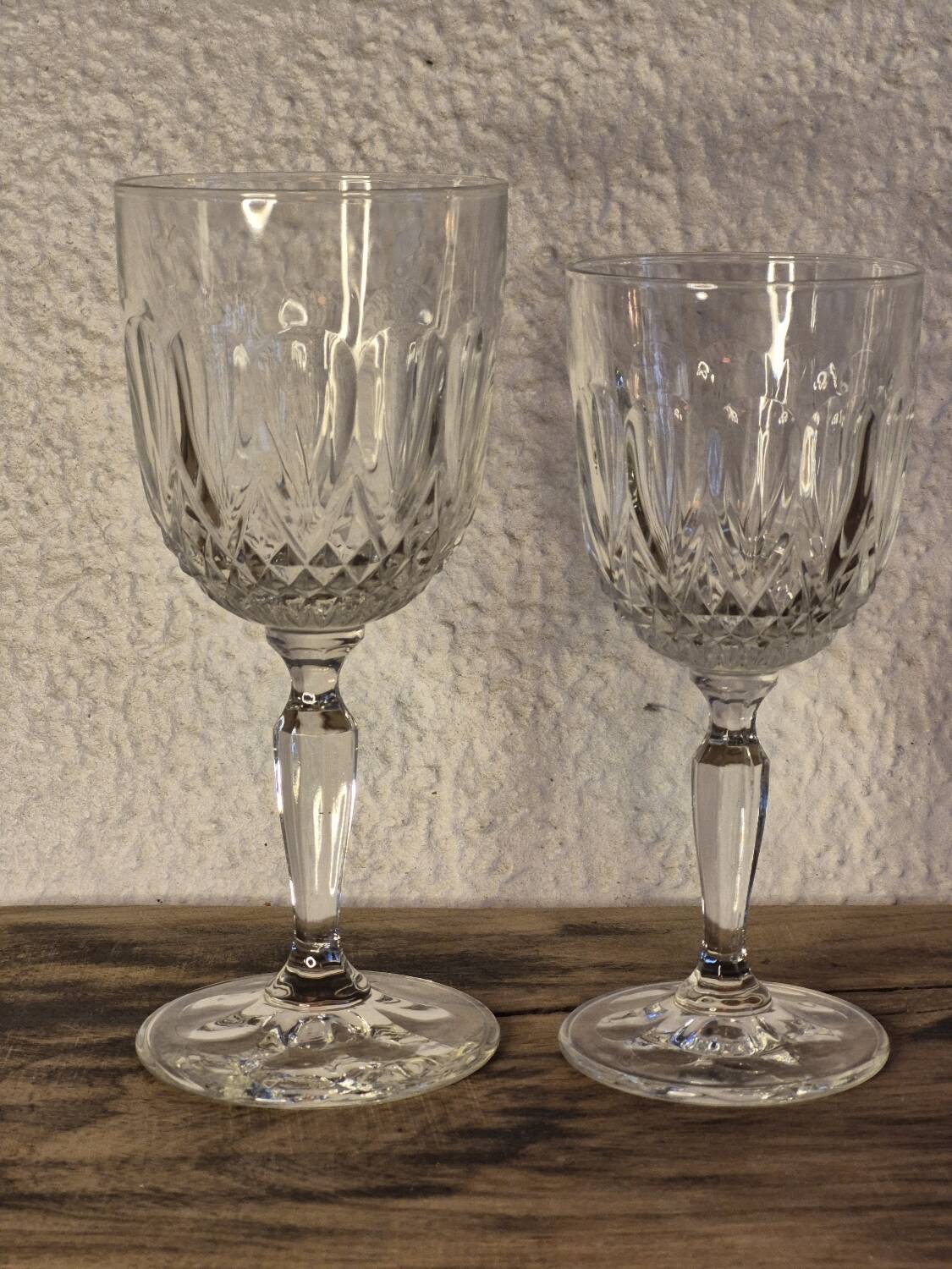 Crystal stemmed glasses