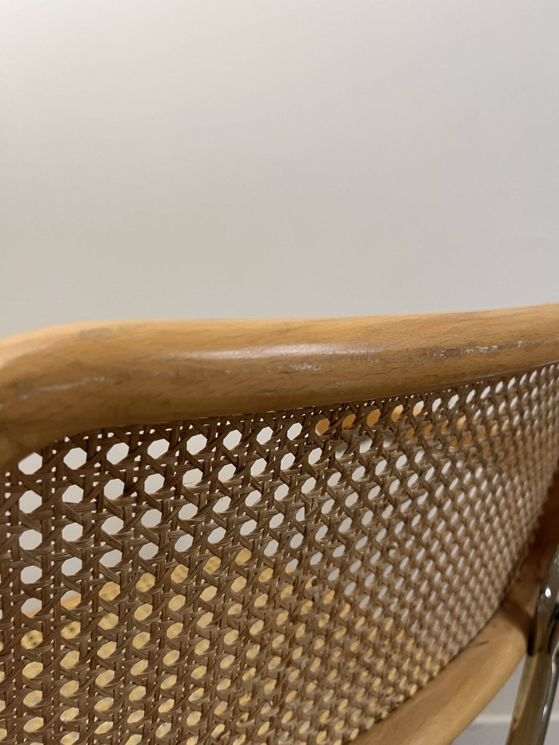 CESCA B64 armchair in canework after Marcel Breuer