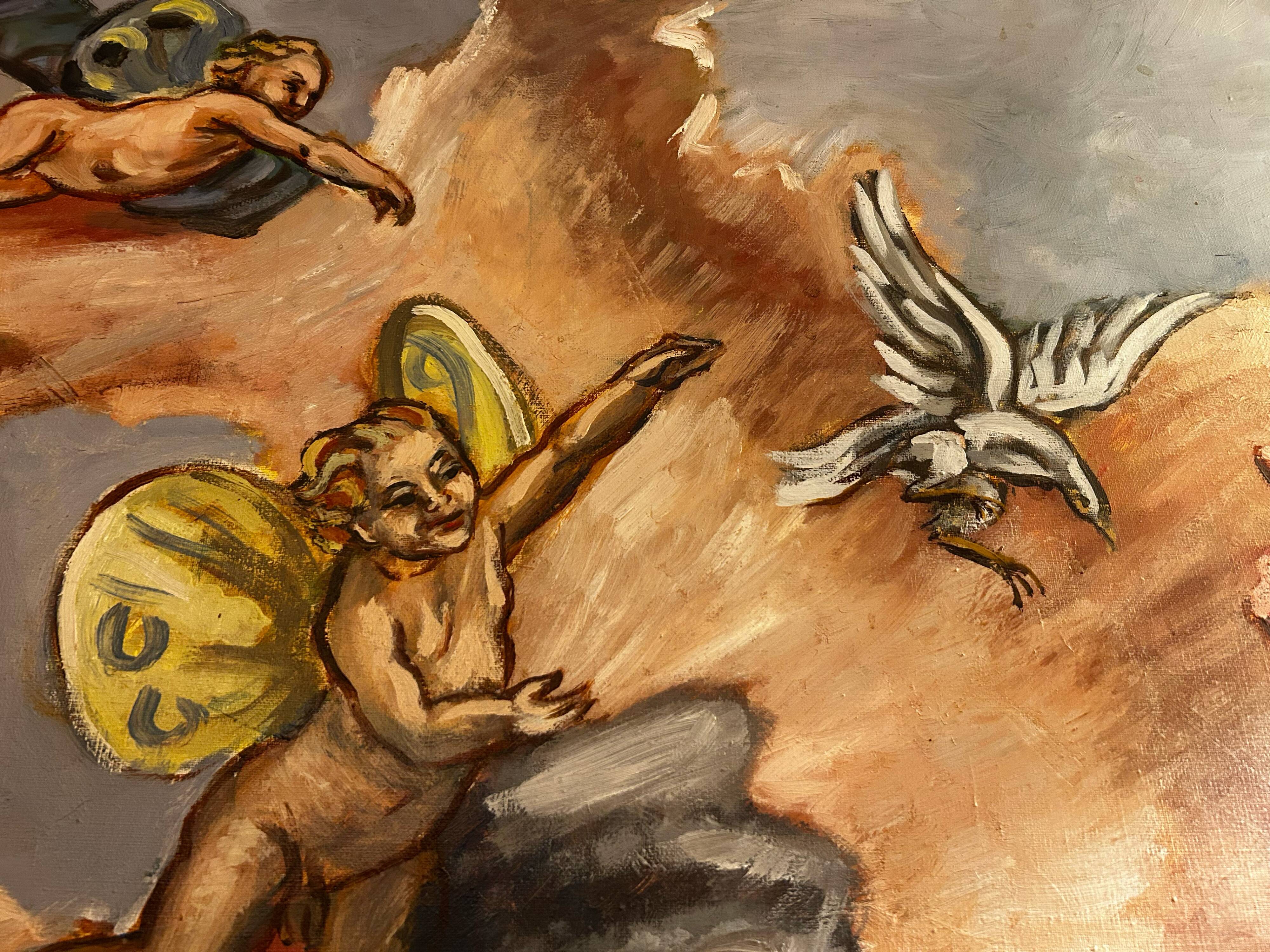 Modern oil on canvas in the style of Tiepolo.