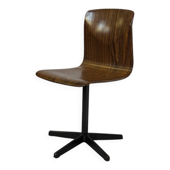 Chaise d'école vintage Galvanitas Pagholz, chaise de travail, design hollandais