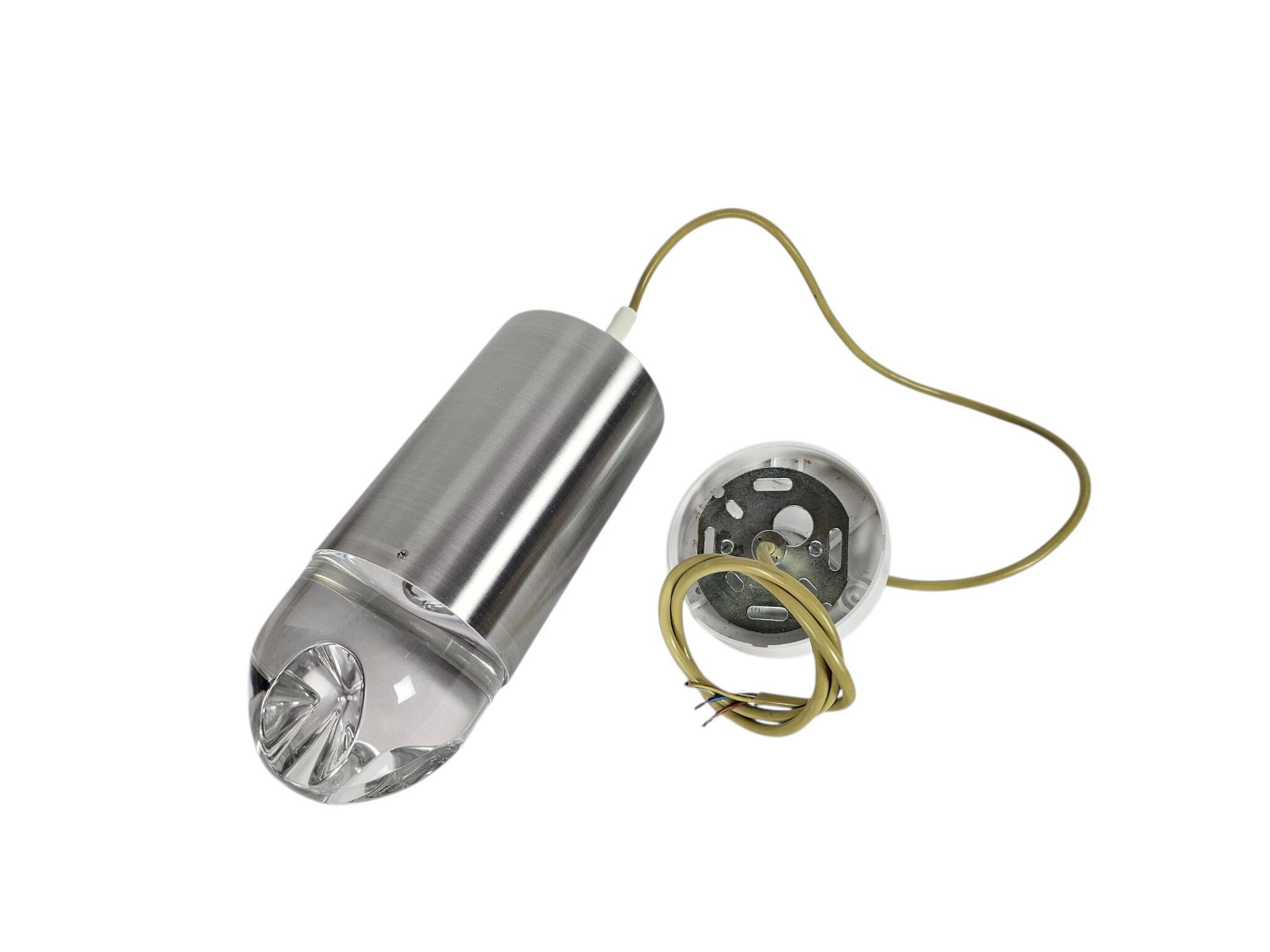 Raak Amsterdam - B 1015 - suspended lamp 'bullet' - aluminium - crystal - 1960s