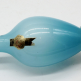 Blue and white opaline vase