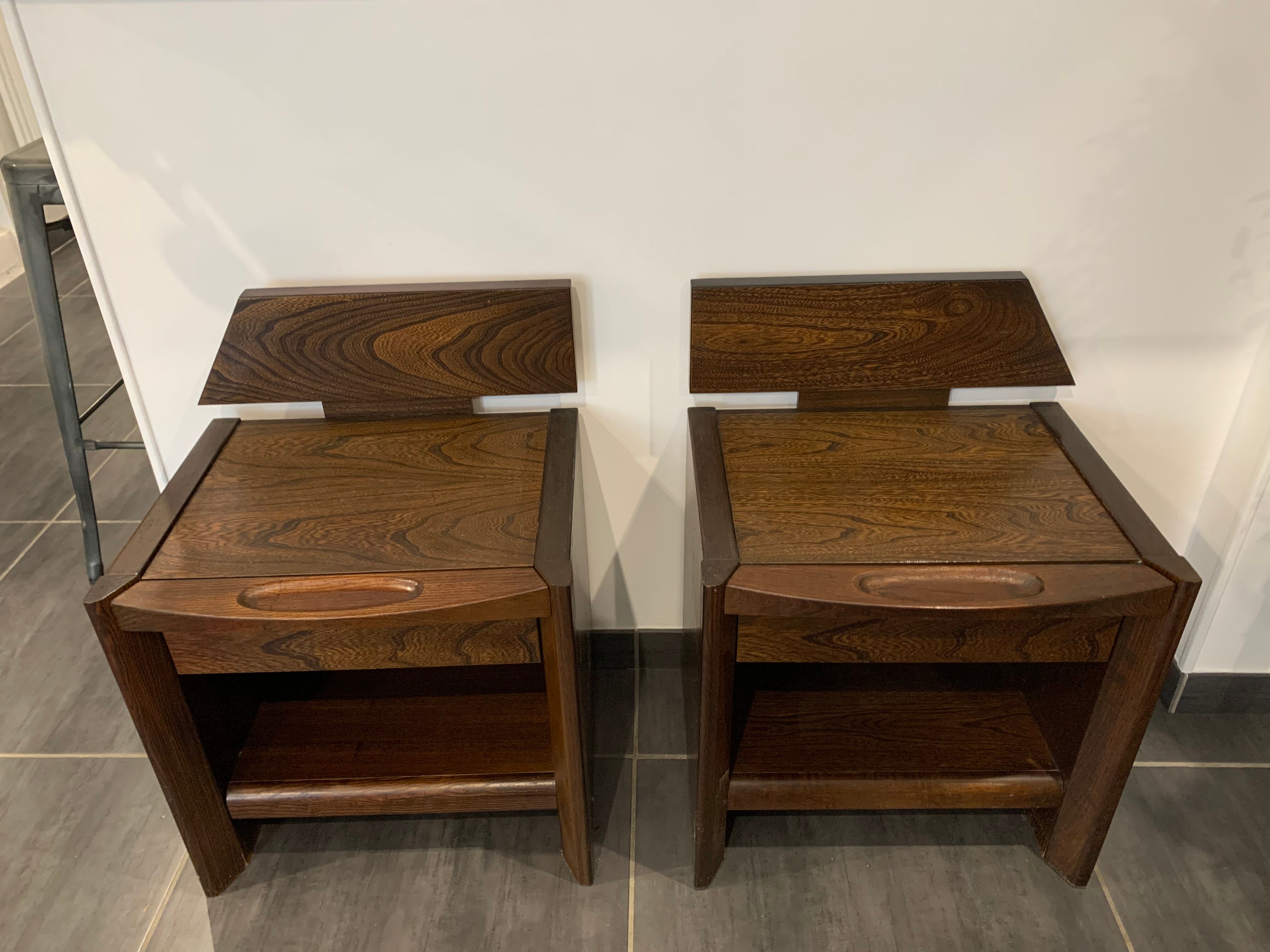 Pair of baumann vintage bedside tables 1970s