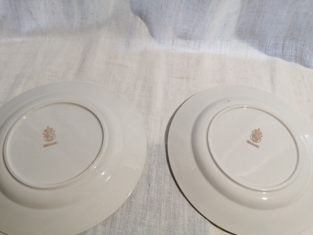 Set of 2 Lunéville plates Saverne porcelain old