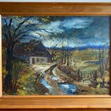 Painting, landscape by Guyard, circa 1960