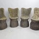 Set of 4 garden chairs stone tree stump