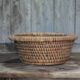 Old wicker basket, straw and bramble, woven basket, countryside.