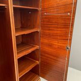 Armoire Art Déco restaurée avec étagères, placage de noyer, Tchécoslovaquie, années 1930