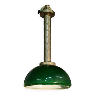 Lustre corps laiton et opaline verte