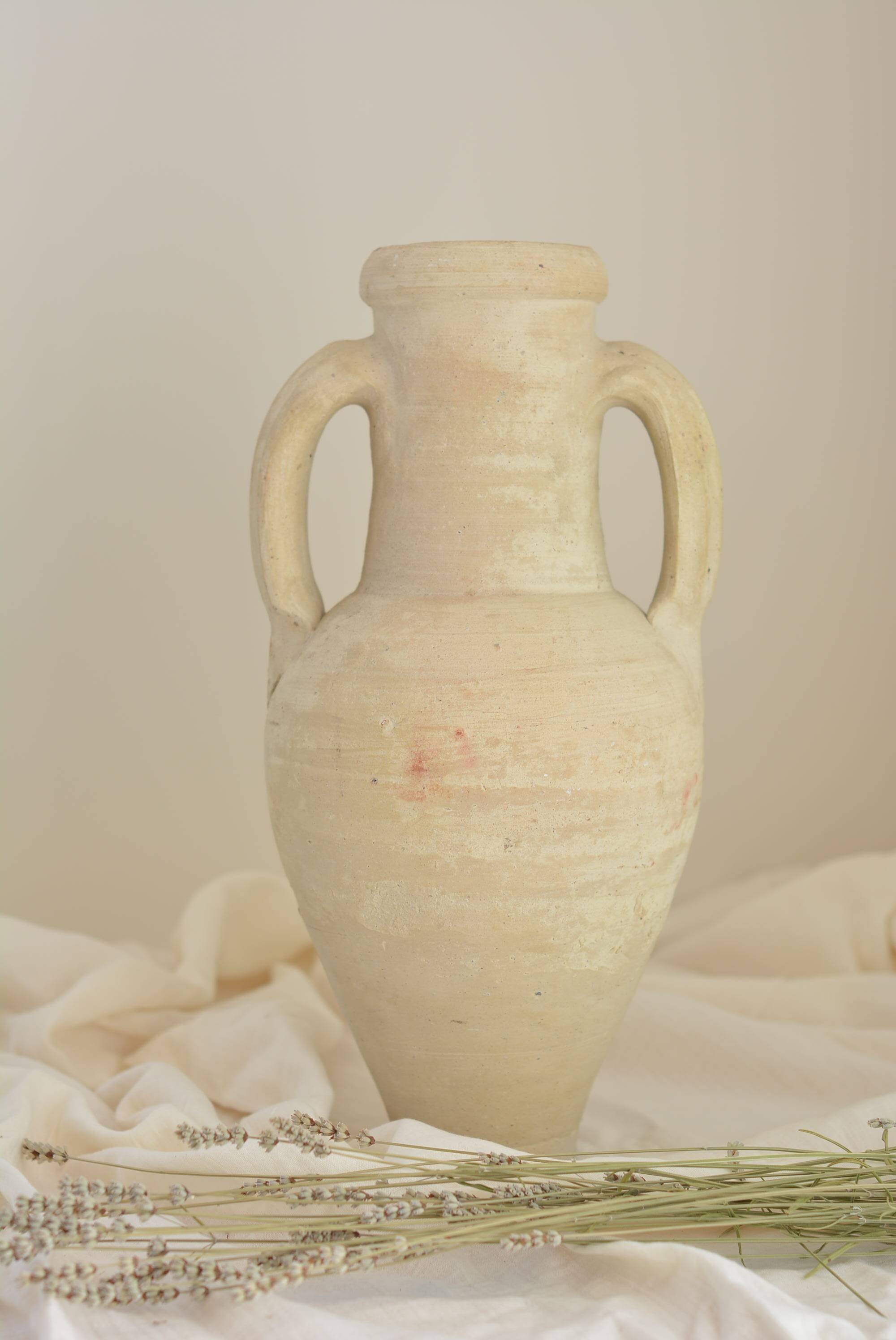 Handcrafted terracotta amphora