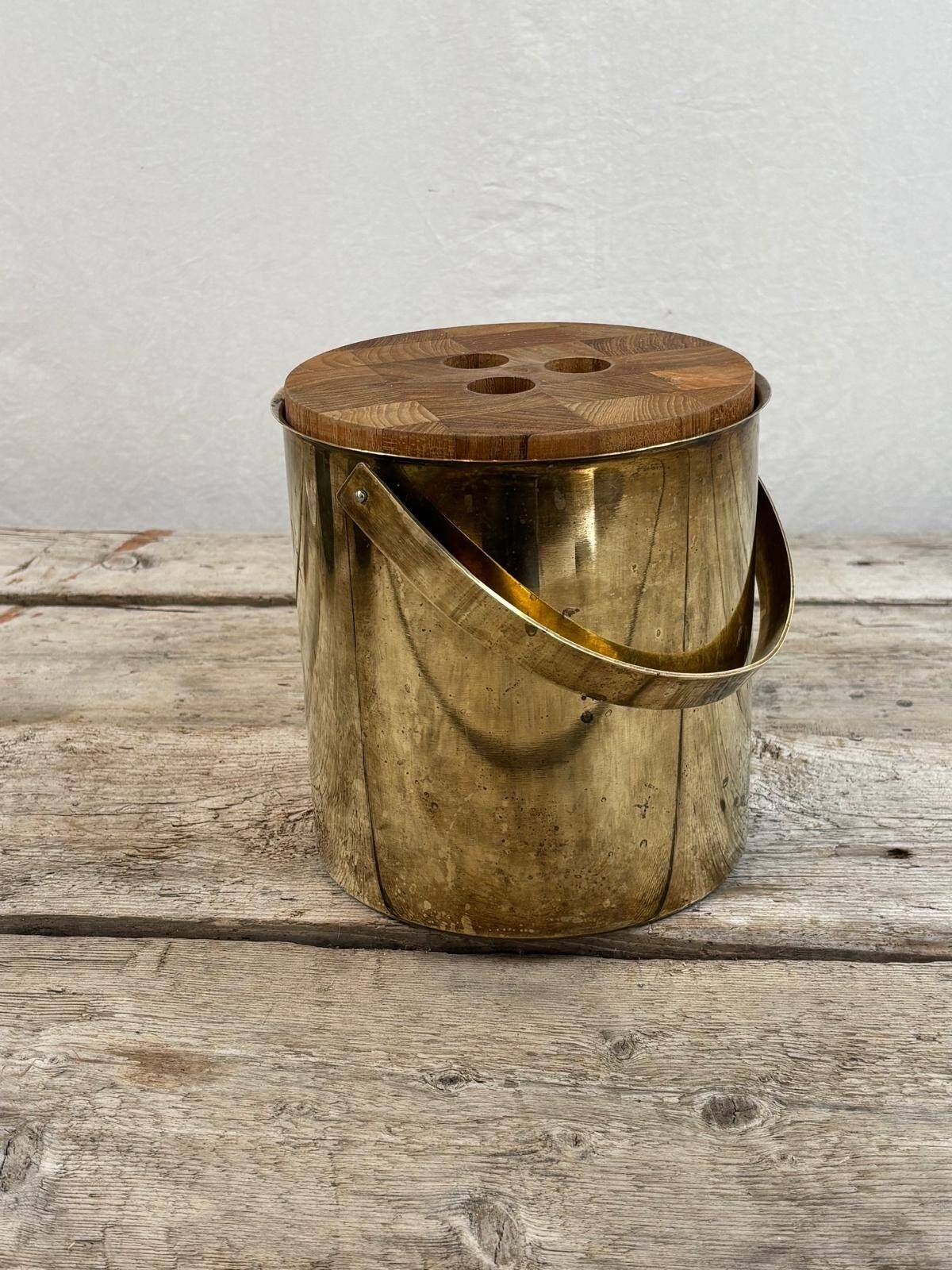 seau à glace en laiton Stelton- Danemark années 60