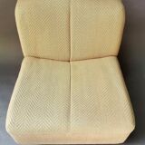 Beige low chair 70s-80s