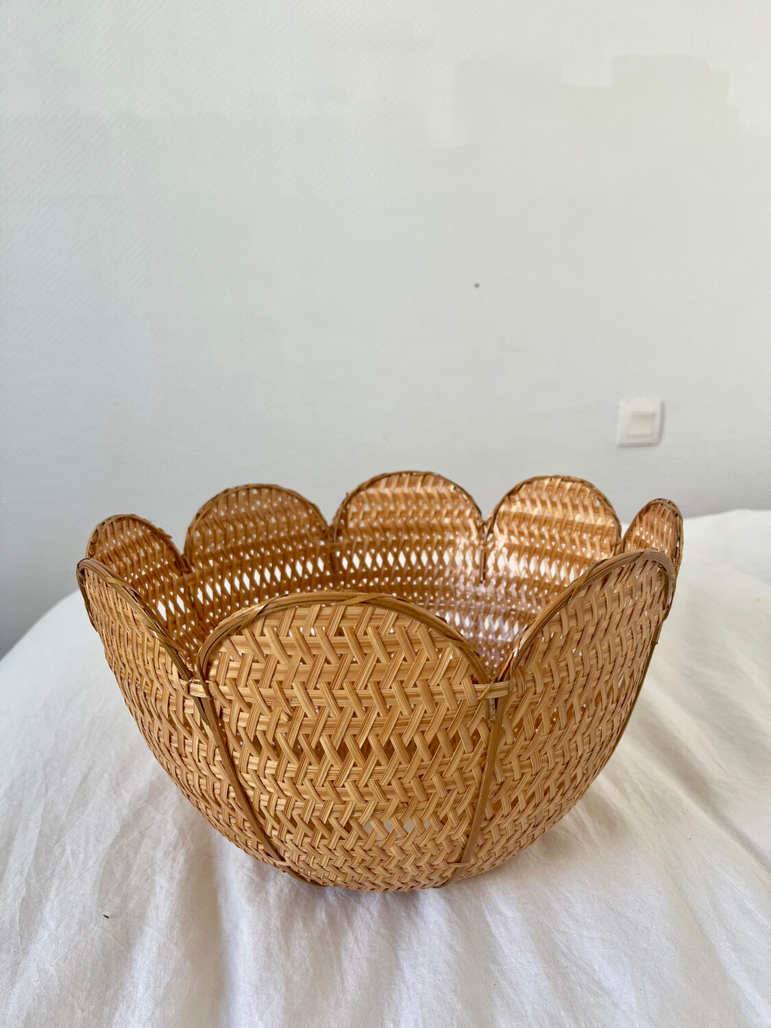 Vintage rattan flower suspension