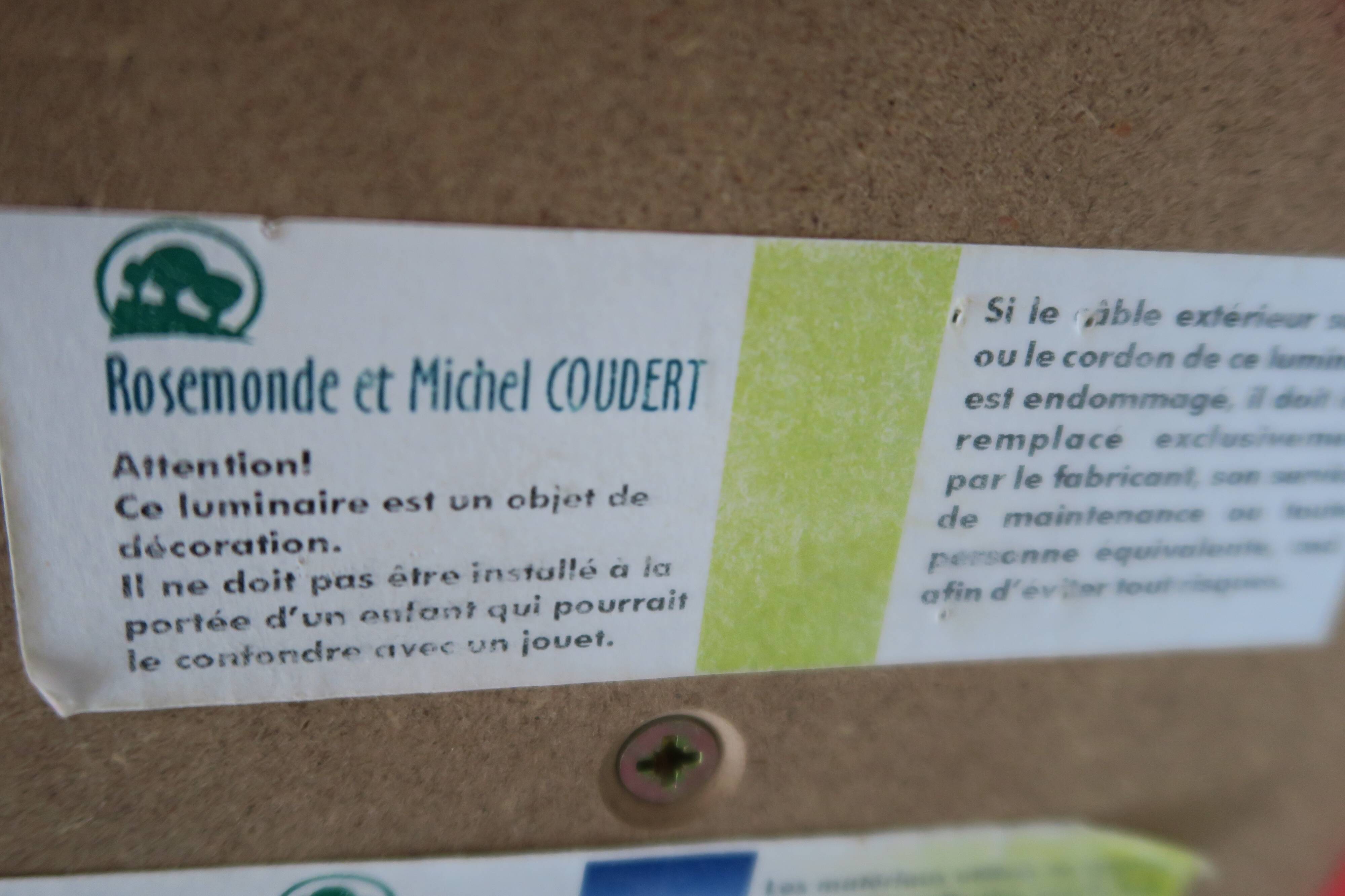 R and M Coudert mushroom lamp 45 cm 80-90 style