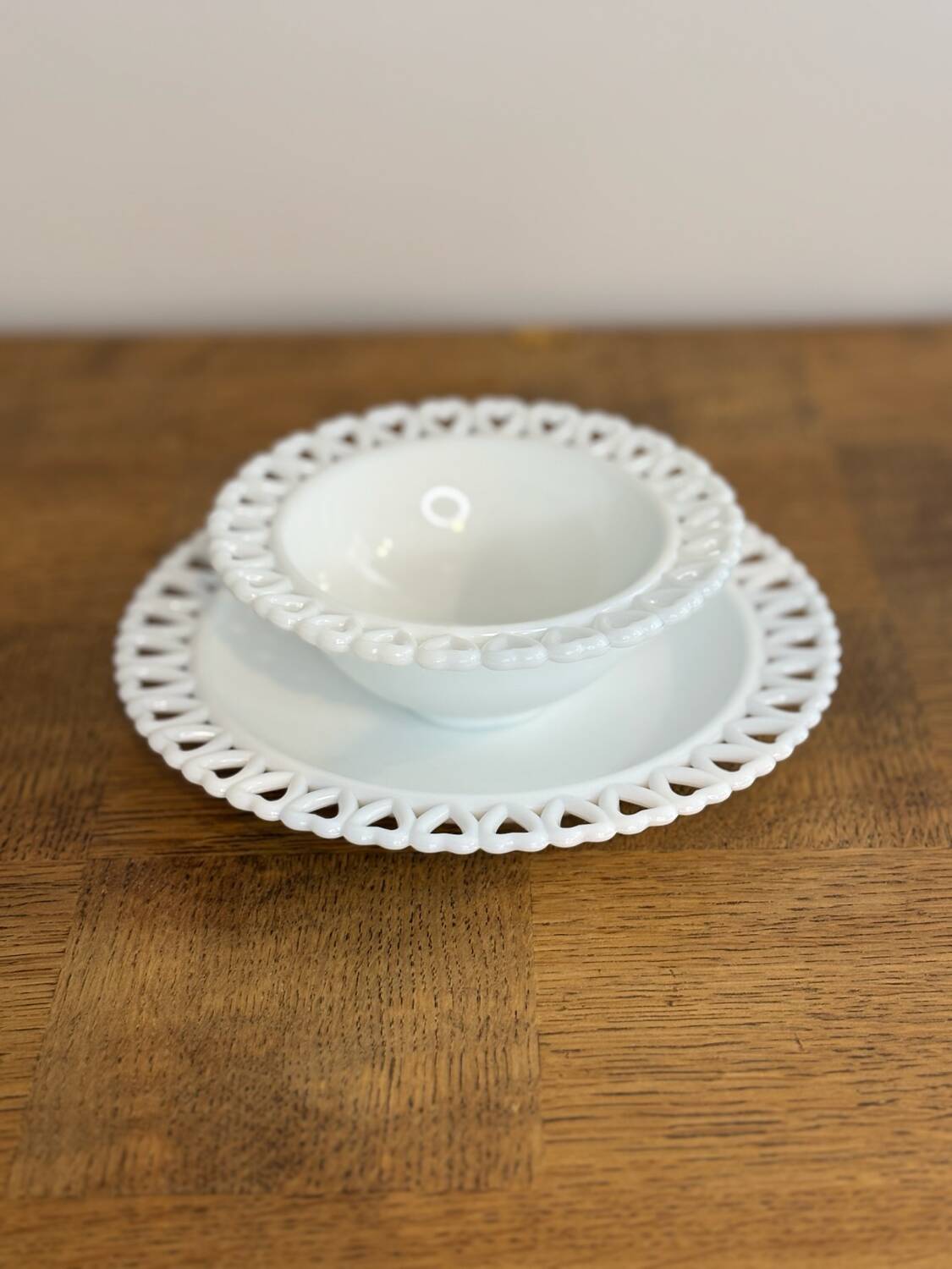 Opal heart bowl and dish