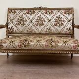 Louis XVI Style Bench In Golden Wood, mid-19th century