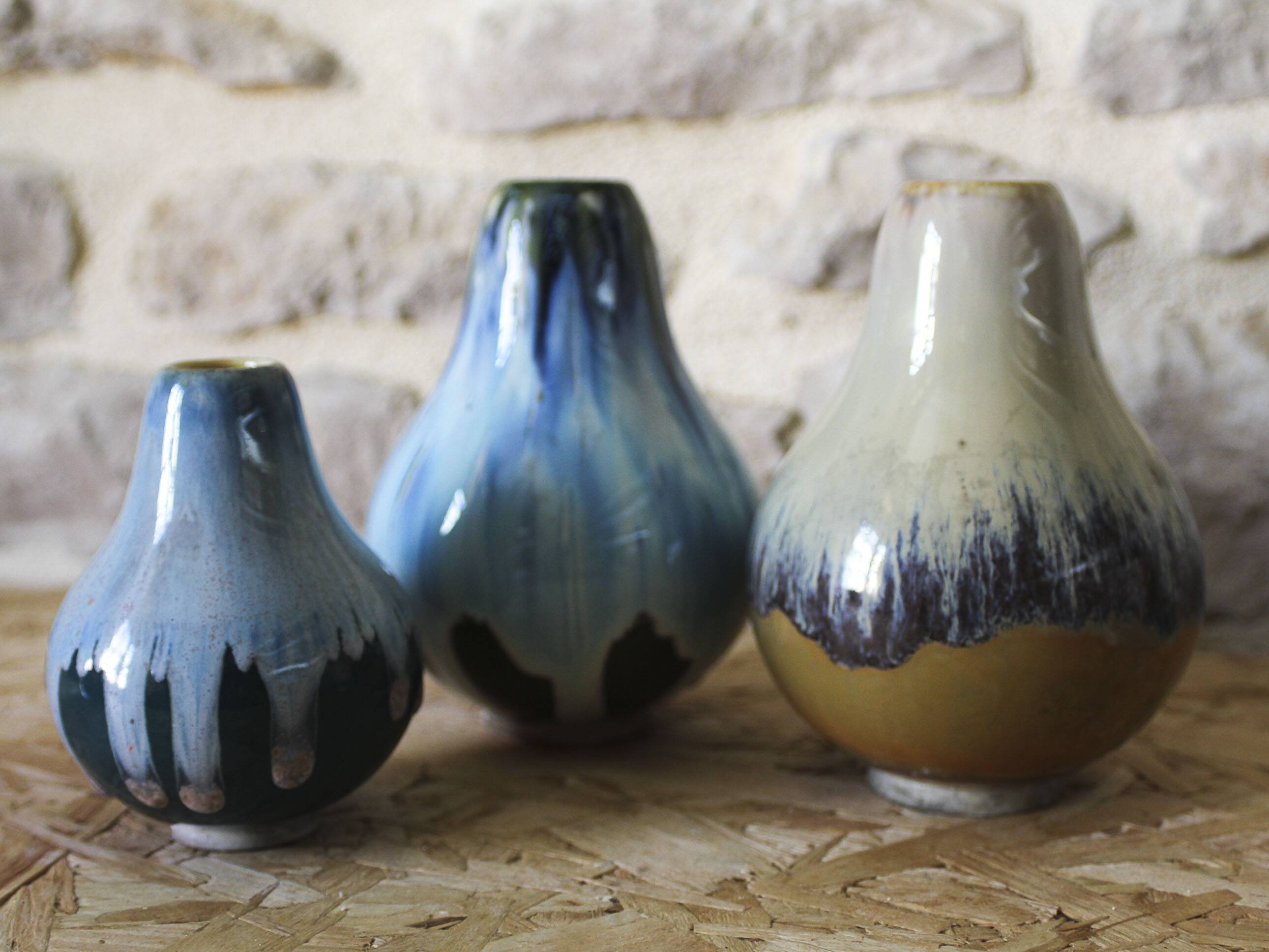 Set of 4 porcelain vases from the early 20th century by François Paul Louchet.