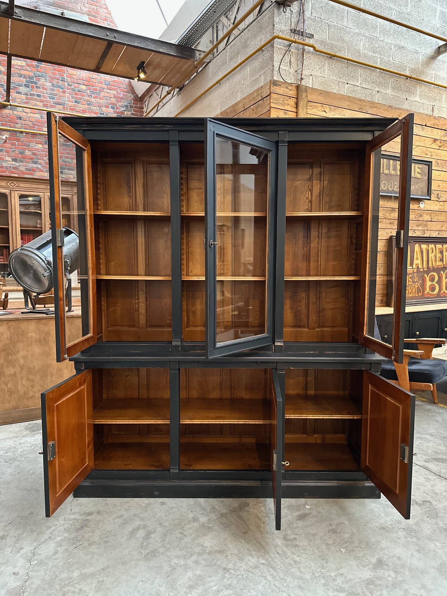 80s patinated bookcase