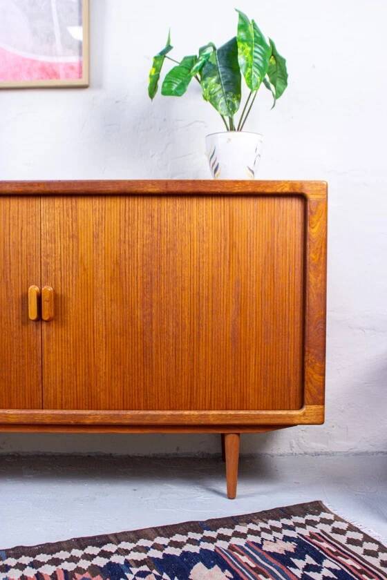 Buffet en teck vintage avec tiroirs, danois Silkeborg, milieu du siècle.