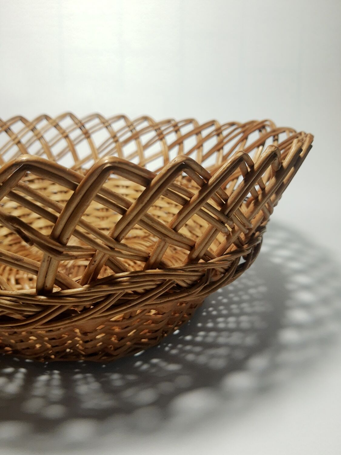 Vintage round wicker basket