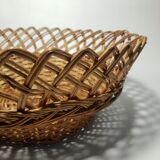 Vintage round wicker basket