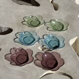6 coupelles vintages en forme de fleur marque XVM au dessous