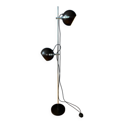 Lampadaire globe oculaire marron de style spatial du milieu du siècle