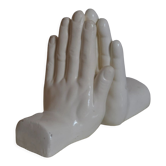 Handends in the shape of vintage white ceramic