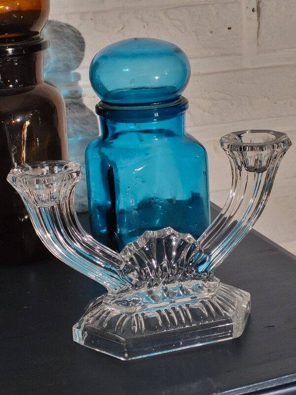 Glass candle holder