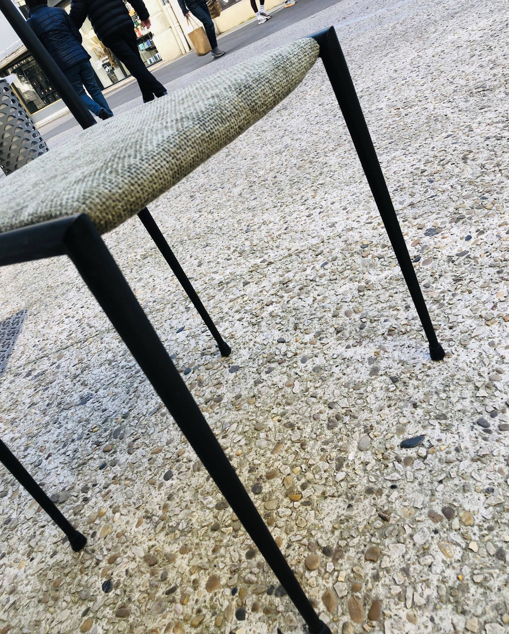 6 chaises métal noir et tissu vert design italien