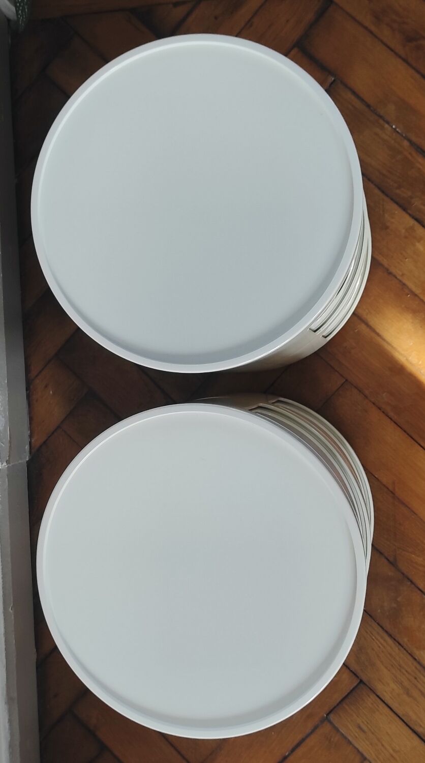 Pair of vintage white/cream Componibili bedside tables - Kartell