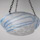 Vintage 1930s Blue & White Streaky Flycatcher / Plafonnier Glass Lamp Shade