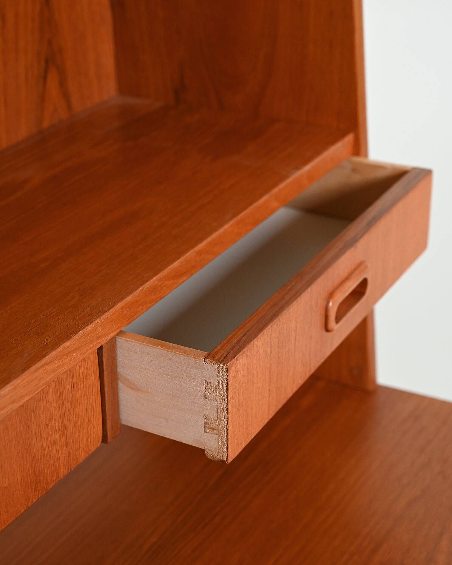 Teak bookcase with writing desk, Scandinavian production, 1960s