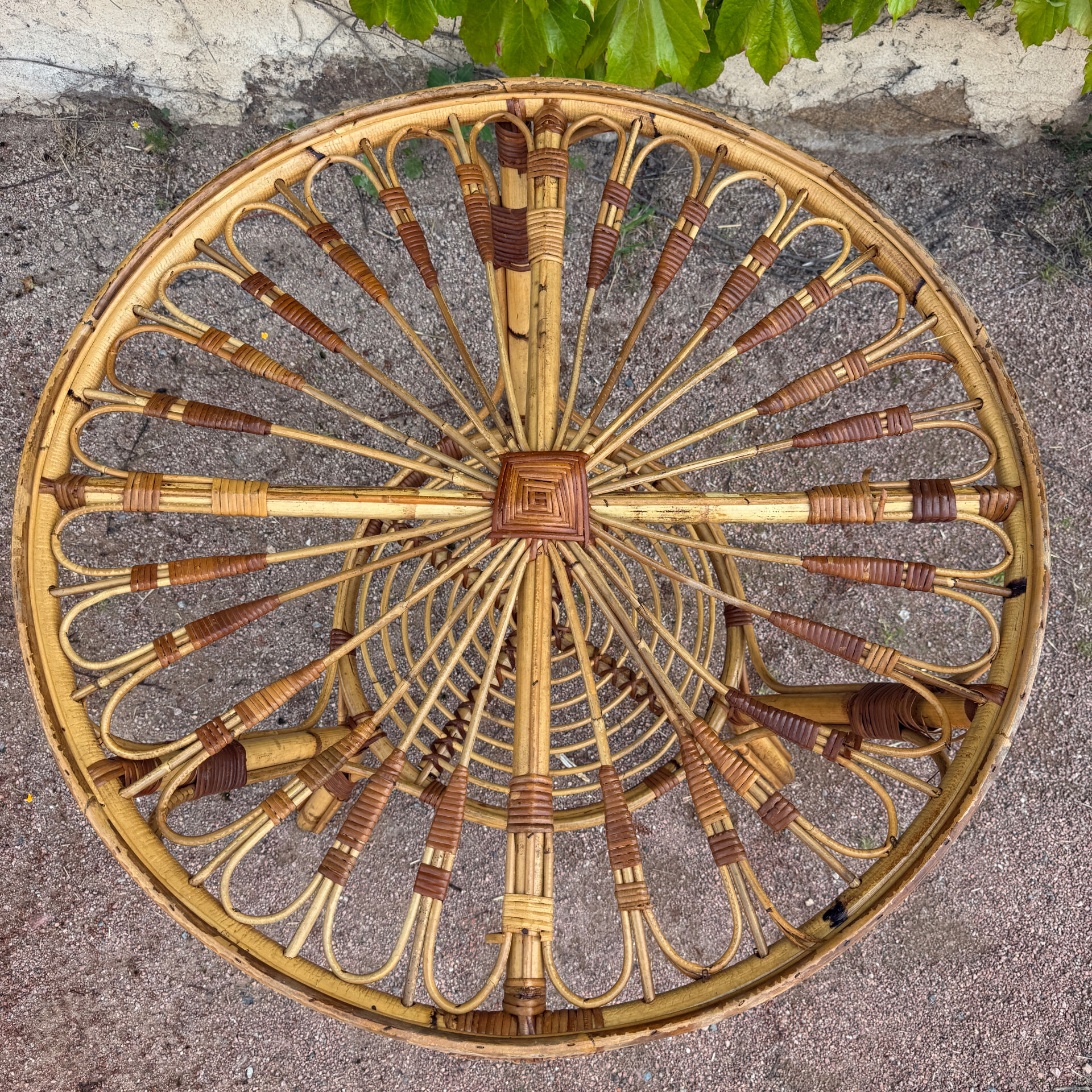 1950s rattan table from France