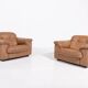 De Sede DS 101 brown leather lounge chairs, 1970's