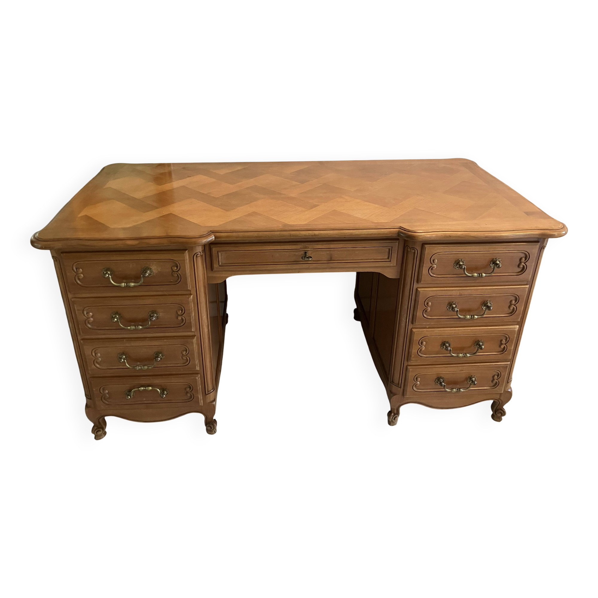 Bureau en merisier massif style Louis XV