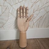 Large articulated wooden hand