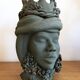 Large crowned ceramic head by Stefania Boemi – Sicily, 44 cm