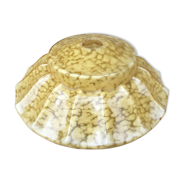 Yellow Clichy glass pendant lamp