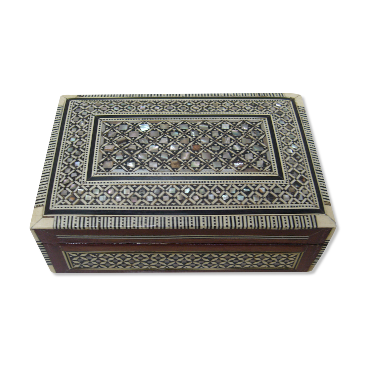 Oriental-style mother-of-pearl wooden box