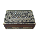 Boite coffret en bois marqueterie nacre de style oriental