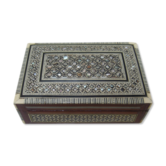 Oriental-style mother-of-pearl wooden box