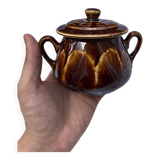 Vintage Belgian earthenware sugar bowl